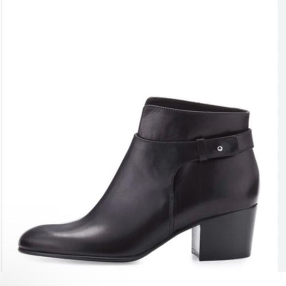 VINCE Harriet Leather Boot Ankle Booties Almond Toe in Black Leather Size 11 - Picture 1 of 10